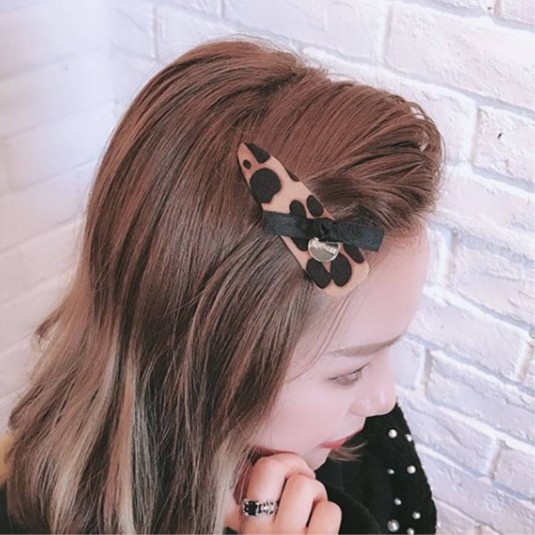 European and American fashion cloth leopard print hairpin retro Liu Hai hairpin clip side duck mouth hairpin headdress adult Japan and Korea